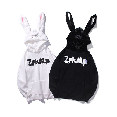 Sudadera Retro con Capucha y Orejas de Conejo Bordadas - Image 6