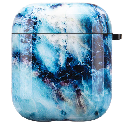 Funda Protectora para AirPods - Diseño Mármol Azul Brillante Compatible con Apple - Image 6