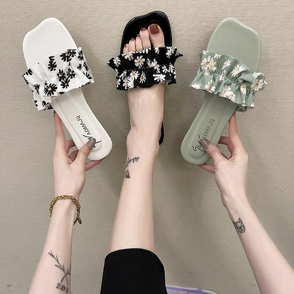 Sandalias y Pantuflas Floral Mujer con Suela Suave y Cómoda