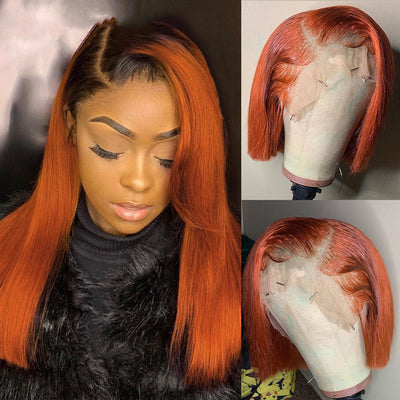 Peluca Bob Degradado Naranja con Frente de Encaje - Cabello Humano - Image 8