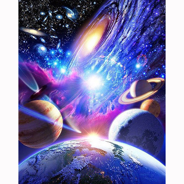 Cuadro de Diamantes 5D Universo Brillante - Pintura de Mosaico para Decoración