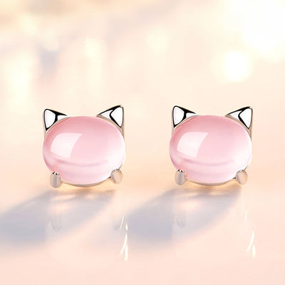 Aretes de Plata Pura S925 Gatos Coreanos para Niñas y Adolescentes - Image 10