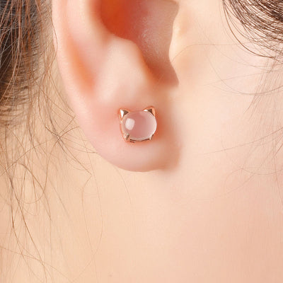 Aretes de Plata Pura S925 Gatos Coreanos para Niñas y Adolescentes - Image 8