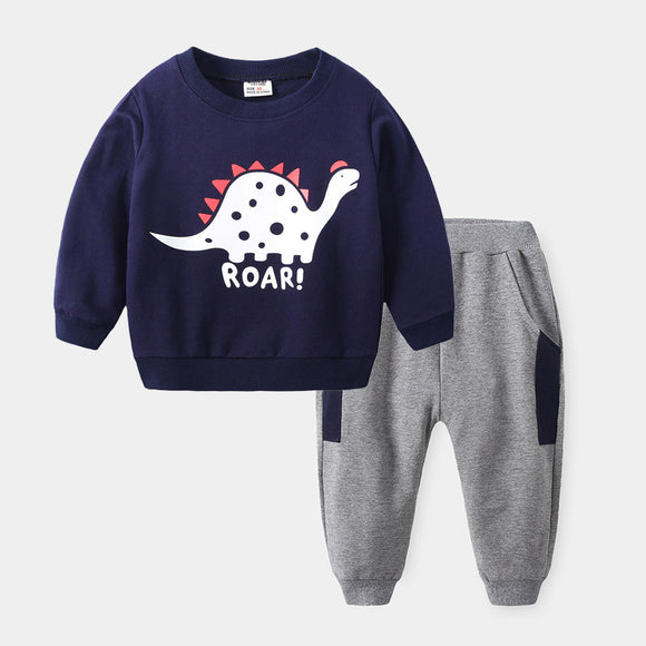 Conjunto Deportivo Infantil con Estampado Cartoon - Sudadera y Pantalón Holgado