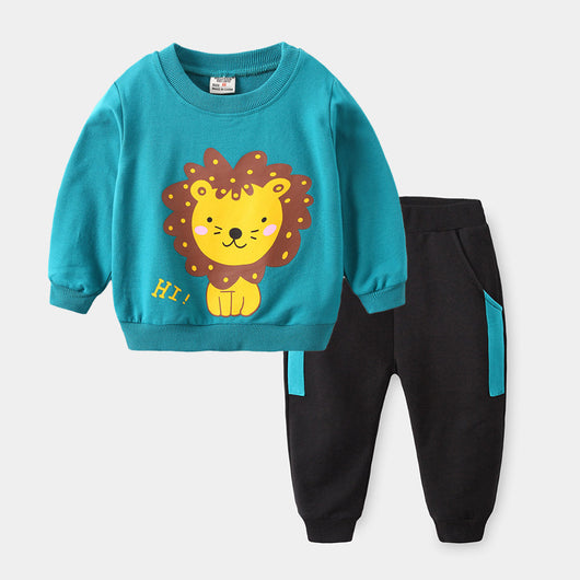 Conjunto Deportivo Infantil con Estampado Cartoon - Sudadera y Pantalón Holgado - Image 3