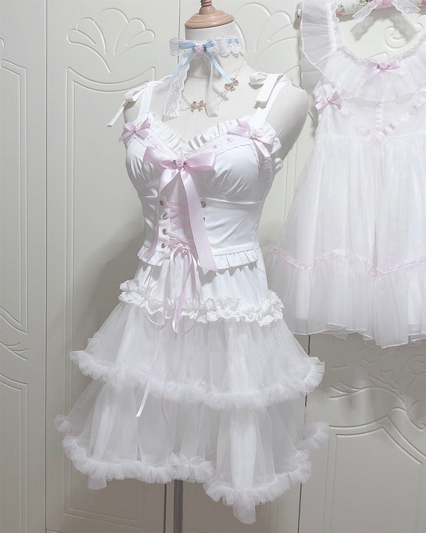 Vestido de Fiesta Blanco con Faja Reductora y Tirantes Ajustables