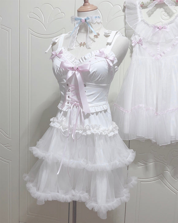 Vestido de Fiesta Blanco con Faja Reductora y Tirantes Ajustables