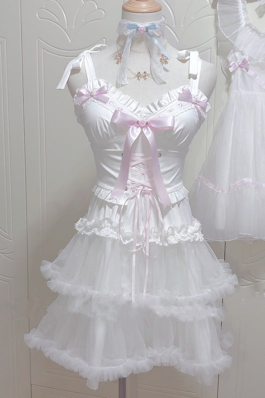 Vestido de Fiesta Blanco con Faja Reductora y Tirantes Ajustables