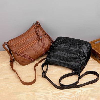 Bolso Mensajero de Cuero Suave con Gran Capacidad para Mujer - Image 7