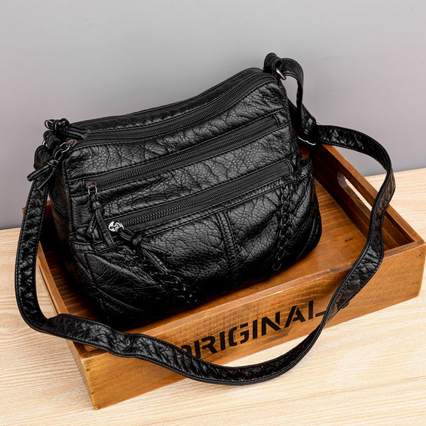 Bolso Mensajero de Cuero Suave con Gran Capacidad para Mujer - Image 4