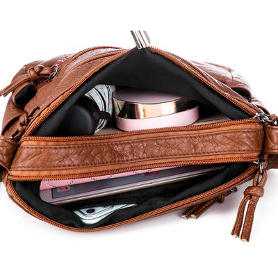 Bolso Mensajero de Cuero Suave con Gran Capacidad para Mujer - Image 3