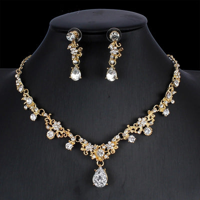 Conjunto de Joyería Nupcial Circón Dorado - Collar y Aretes para Boda - Image 12