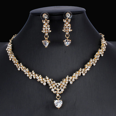 Conjunto de Joyería Nupcial Circón Dorado - Collar y Aretes para Boda - Image 13