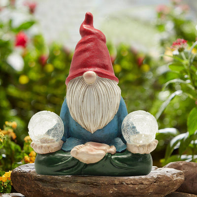 Estatua Solar de Resina con Gnomos LED para Jardín y Decoración de Patio - Image 13