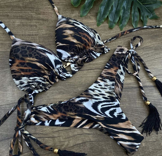 Bikini Estampado Split Diseño Europeo y Americano