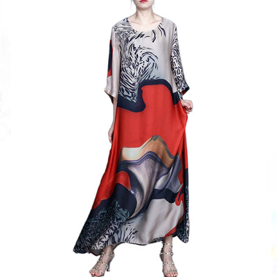 Vestido Retro Estampado en Tencel - Talla Grande Verano - Image 9