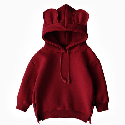 Sudadera Infantil con Capucha y Diseño Cartoon de Colores Sólidos - Image 3