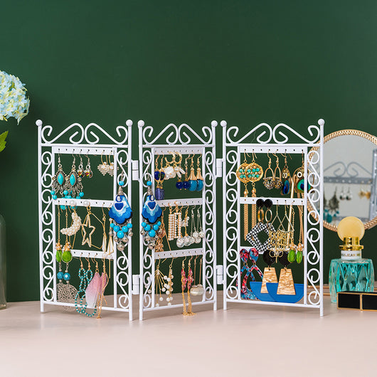 Organizador de Joyería con 3 Puertas - Soporte Metálico para Collares y Aretes