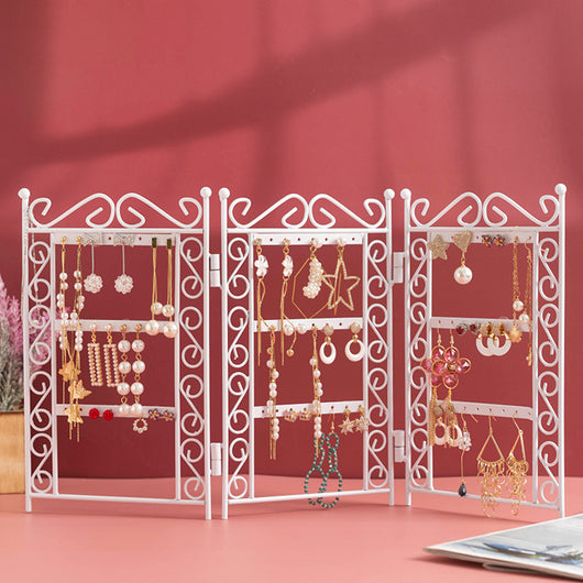 Organizador de Joyería con 3 Puertas - Soporte Metálico para Collares y Aretes - Image 3
