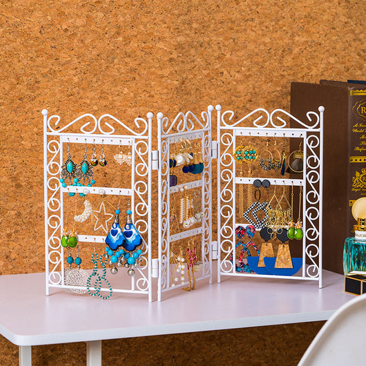 Organizador de Joyería con 3 Puertas - Soporte Metálico para Collares y Aretes - Image 4