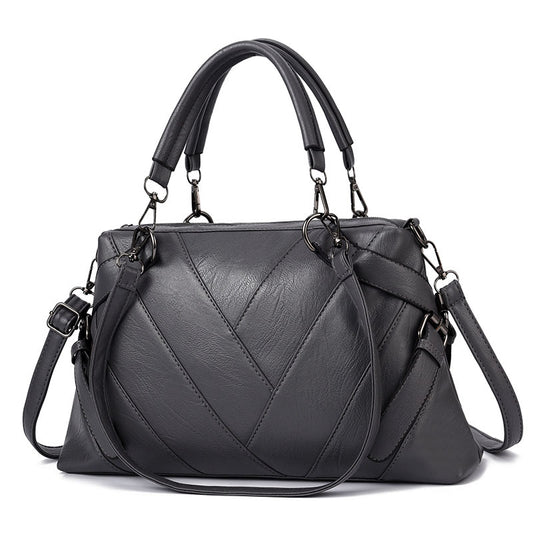Bolso de Cuero Suave con Detalles de Color - Bolsa Shopper Grande para Mujer