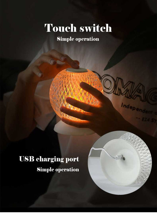 Lámpara de Mesa Táctil de Cristal con Luz RGB - Image 13