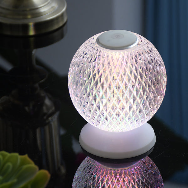 Lámpara de Mesa Táctil de Cristal con Luz RGB