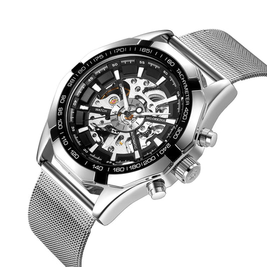 Reloj Automático Hueco para Hombre con Correa de Acero Inoxidable - Image 2