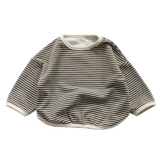 Suéter Infantil Coreano de Rayas Holgado - Playera Base Versátil - Image 8