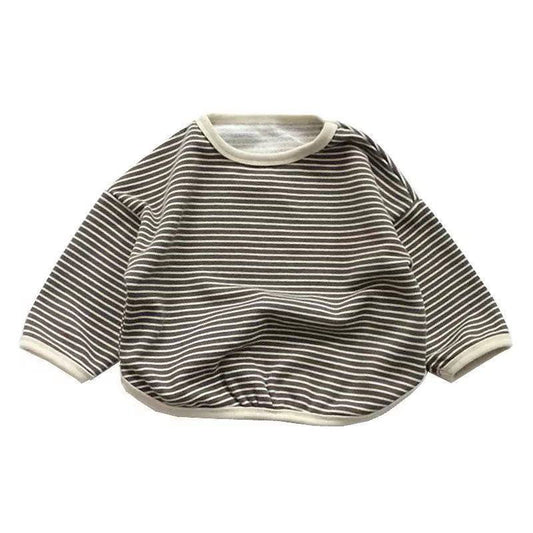 Suéter Infantil Coreano de Rayas Holgado - Playera Base Versátil