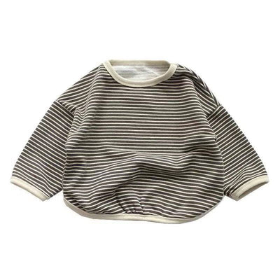 Suéter Infantil Coreano de Rayas Holgado - Playera Base Versátil