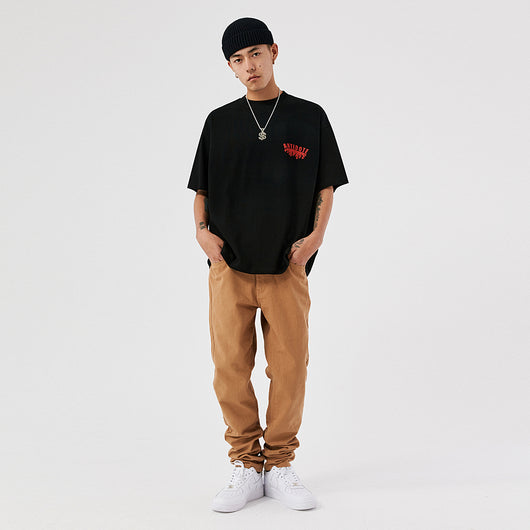 Pantalones Casuales de Sarga Khaki con Bordado - Image 5