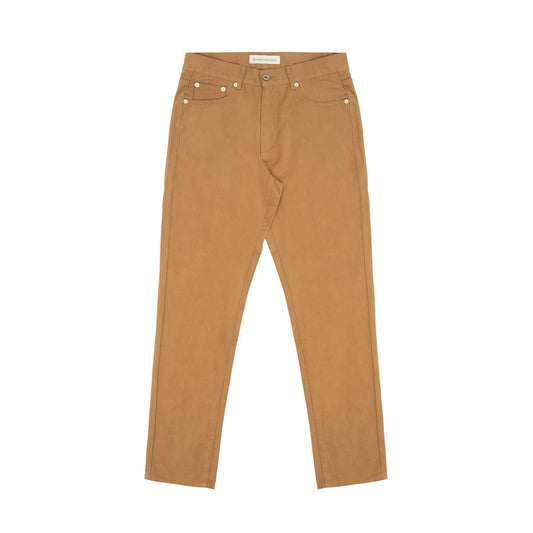 Pantalones Casuales de Sarga Khaki con Bordado