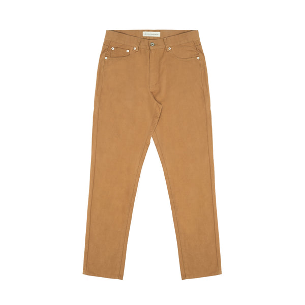 Pantalones Casuales de Sarga Khaki con Bordado