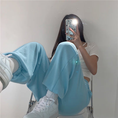 Pantalones Casuales de Cintura Alta Elástica Rectos y Holgados - Image 16