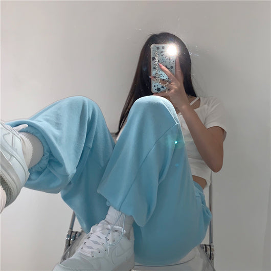 Pantalones Casuales de Cintura Alta Elástica Rectos y Holgados - Image 16