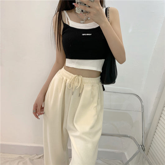 Pantalones Casuales de Cintura Alta Elástica Rectos y Holgados - Image 12
