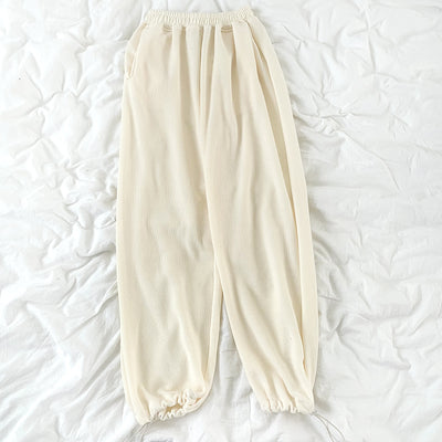 Pantalones Casuales de Cintura Alta Elástica Rectos y Holgados - Image 9