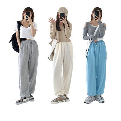 Pantalones Casuales de Cintura Alta Elástica Rectos y Holgados - Image 5
