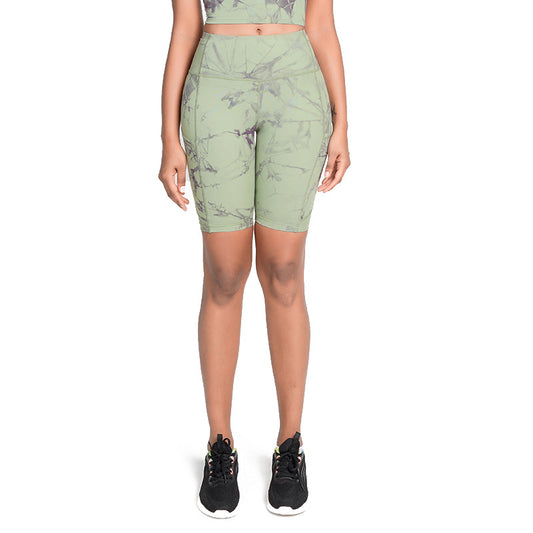 Shorts Yoga Cintura Alta Nude con Tecnología Antibacteriana y Estampado Tie-Dye - Image 2