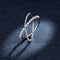 Diamond-Studded Shining Interwoven Lines Daily Wild Geometric Plateado Tamaño 6