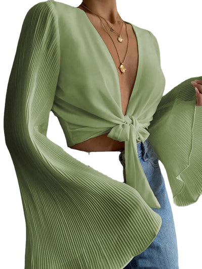 Blusa Ajustada con Mangas Acampanadas para Mujer - Image 7