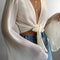 Blusa Ajustada con Mangas Acampanadas para Mujer