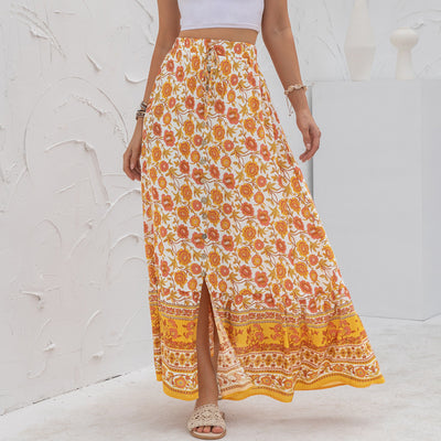 Falda Estampada de Cintura Alta con Botones y Abertura Lateral - Image 8