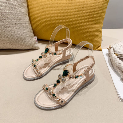 Sandalias de Playa con Tacón Cuña y Strass Brillante - Image 4