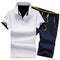 Conjunto Deportivo Polo con Solapa Talla Grande - Shorts y Camiseta Algodón