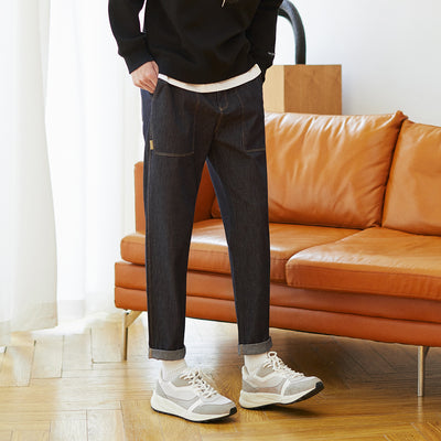 Pantalón Vaquero Holgado de Lana Cardada para Hombre - Corte Recto Moderno - Image 11