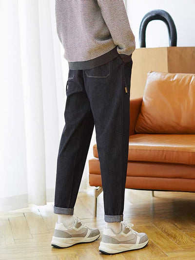 Pantalón Vaquero Holgado de Lana Cardada para Hombre - Corte Recto Moderno - Image 5