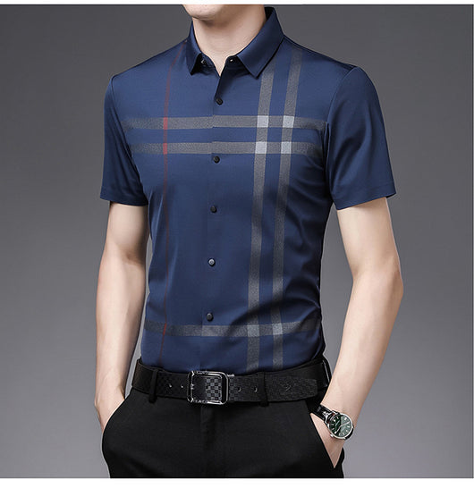 Camisa Ejecutiva de Manga Corta sin Planchado para Hombre - Image 21