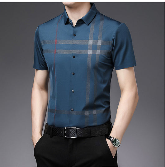 Camisa Ejecutiva de Manga Corta sin Planchado para Hombre - Image 8